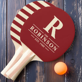 Familienaam & Initiaal Polo Diep Kranberry Tafeltennisbatje