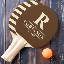 Familienaam & Initiaal Polo Donkerbruin Bos Tafeltennisbatje