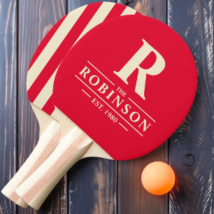 Familienaam & Initiaal Polo Streep Kersen Plukken Tafeltennisbatje