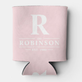 Familienaam & Initiaal Roze Fluistering Blikjeskoeler