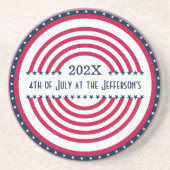 Familienaam Jaar 4 juli Stars Stripes Zandsteen Onderzetter (Voorkant)