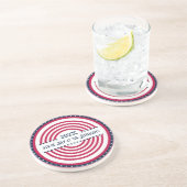 Familienaam Jaar 4 juli Stars Stripes Zandsteen Onderzetter (Zijkant)