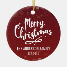 Familienaam Jaar Moderne Persoonlijke Kerstmis