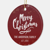 Familienaam Jaar Moderne Persoonlijke Kerstmis Keramisch Ornament (Links)