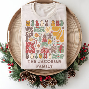 Familienaam Jaar Reünie Boho Floral Kerstmis Tri-Blend Shirt