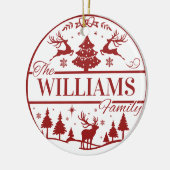 Familienaam Keepsake Classic Christmas Custom Keramisch Ornament (Links)
