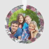 Familienaam Kerst Bloemstuk Vakantie Foto Ornament (achterkant)
