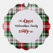 Familienaam Kerst Cadeau Plaid Rood Groen Ornament Kaart (Voorkant)