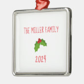 Familienaam Kerst Holly Keepsake Jaar Feestelijk Metalen Ornament (Links)