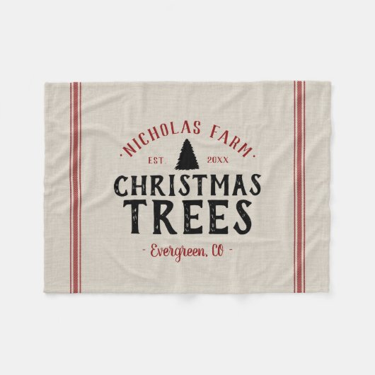Familienaam kerstboom Boerderij Grain Sack Fleece Deken (Voorkant (Horizontaal))