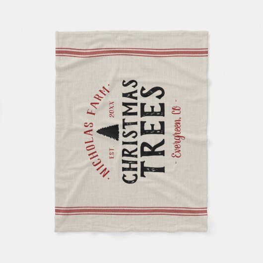 Familienaam kerstboom Boerderij Grain Sack Fleece Deken (Voorkant)