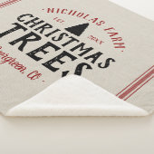 Familienaam kerstboom Boerderij Grain Sack Sherpa Deken (3/4)