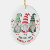 Familienaam kerstgrint kinder keramisch ornament (Rechts)