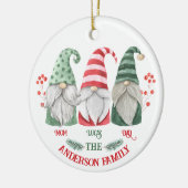 Familienaam kerstgrint kinder keramisch ornament (Links)