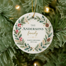 Familienaam Kerstherinneringen Erfstuk Keramisch Ornament