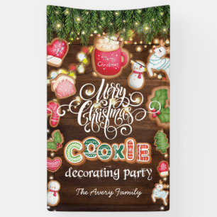 Familienaam Kerstkoekje Decoratieve Partij Spandoek