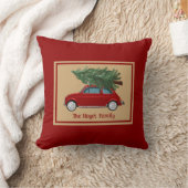 Familienaam Kerstkussen Rustiek Rood Plaid Kussen (Deken)