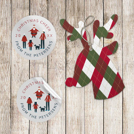 Familienaam kerstman-kerstman in de stad Santa Cla Ronde Sticker