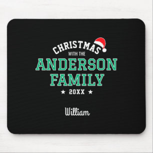 Familienaam Kerstman Vakantie Rood Groen T-shirt Muismat