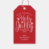 Familienaam Kerstmis met Heilige Jool Cadeaulabel (Voorkant)