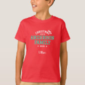 Familienaam Kerstmis Santa Holiday Red Green T-shirt (Voorkant)