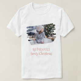 Familienaam Kerstmis Voeg foto's toe - Eigen hand T-shirt