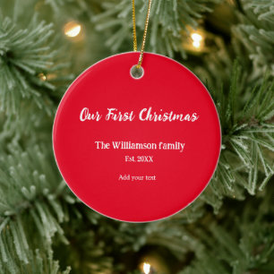 Familienaam Kerstvakantie Thanksgiving Jaar AD Keramisch Ornament