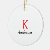 Familienaam Kerstversiering | Achternaam | Monog Keramisch Ornament (Links)