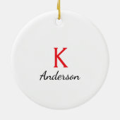 Familienaam Kerstversiering | Achternaam | Monog Keramisch Ornament (Achterkant)