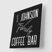 Familienaam Keuken Zwart Wit Vierkante Muur Klok (Hoek)