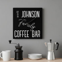 Familienaam Keuken Zwart Wit Vierkante Muur Klok