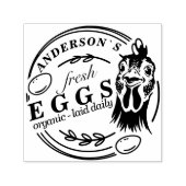 Familienaam Kippenei Boerderij Rond Decoratief Zelfinktende Stempel (Design)