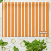 Familienaam kleurrijke stijlvolle strepen oranje theedoek (Gevouwen)