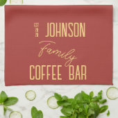 Familienaam Koffie Retro Theedoek (Gevouwen)