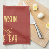 Familienaam Koffie Retro Theedoek (Quarter Fold)