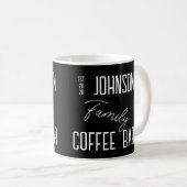 Familienaam Koffie Zwart-wit Koffiemok (Voorkant rechts)