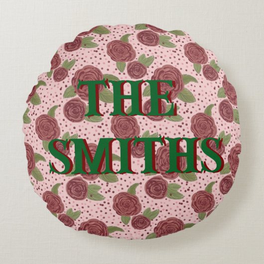 Familienaam Kussen Bloemen Home Decor (Voorkant)