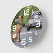 Familienaam Labrador Hond Auto Wandklok (Hoek)