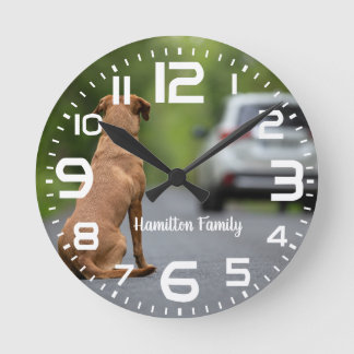Familienaam Labrador Hond Auto Wandklok