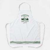 Familienaam Lake House Forest Green Rustic Chef Schort (Voorkant)