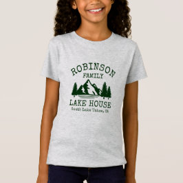 Familienaam Lake House Forest Green Silhouette T-shirt