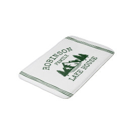 Familienaam Lake House Forest Green Trees Badmat