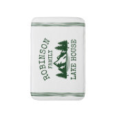 Familienaam Lake House Forest Green Trees Badmat (Voorkant Verticaal)