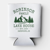 Familienaam Lake House Forest Green Trees Blikjeskoeler (Voorkant)