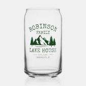Familienaam Lake House Forest Green Trees Blikvorm Glas (Voorkant)