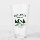 Familienaam Lake House Forest Green Trees Glas (Voorkant)