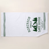 Familienaam Lake House Forest Green Trees Strandlaken (Voorkant)