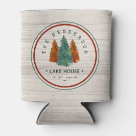 Familienaam Lake House Pine Tree hout gepersonalis Blikjeskoeler