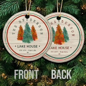 Familienaam Lake House Pine Tree hout gepersonalis Keramisch Ornament