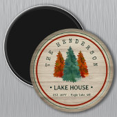 Familienaam Lake House Pine Tree hout gepersonalis Magneet